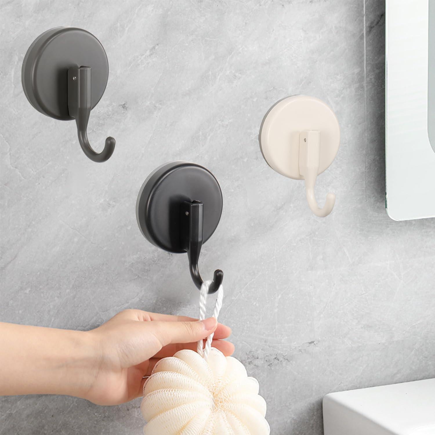 Ganchos de Ventosa Removibles Vanloory - Paquete de 3, Negro