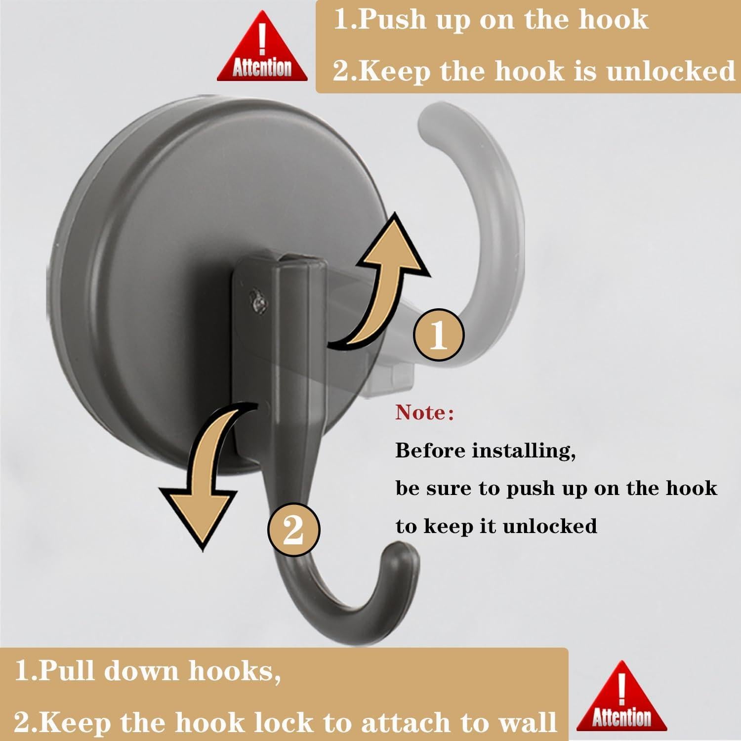 Ganchos de Ventosa Removibles Vanloory - Paquete de 3, Negro