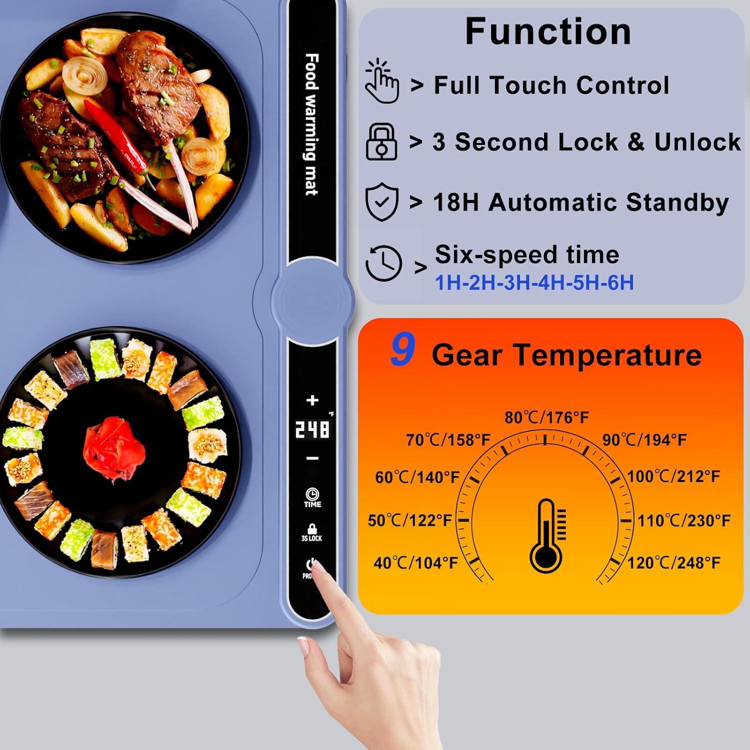 Alfombrilla Calentadora Eléctrica HuiLi 60x38 cm 9 Temperaturas