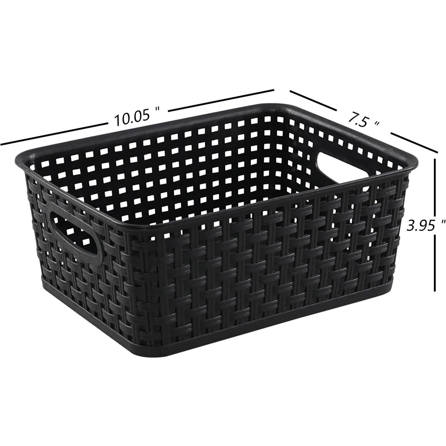 Cestas de Almacenamiento de Plástico Negro Sandmovie - 6 Piezas