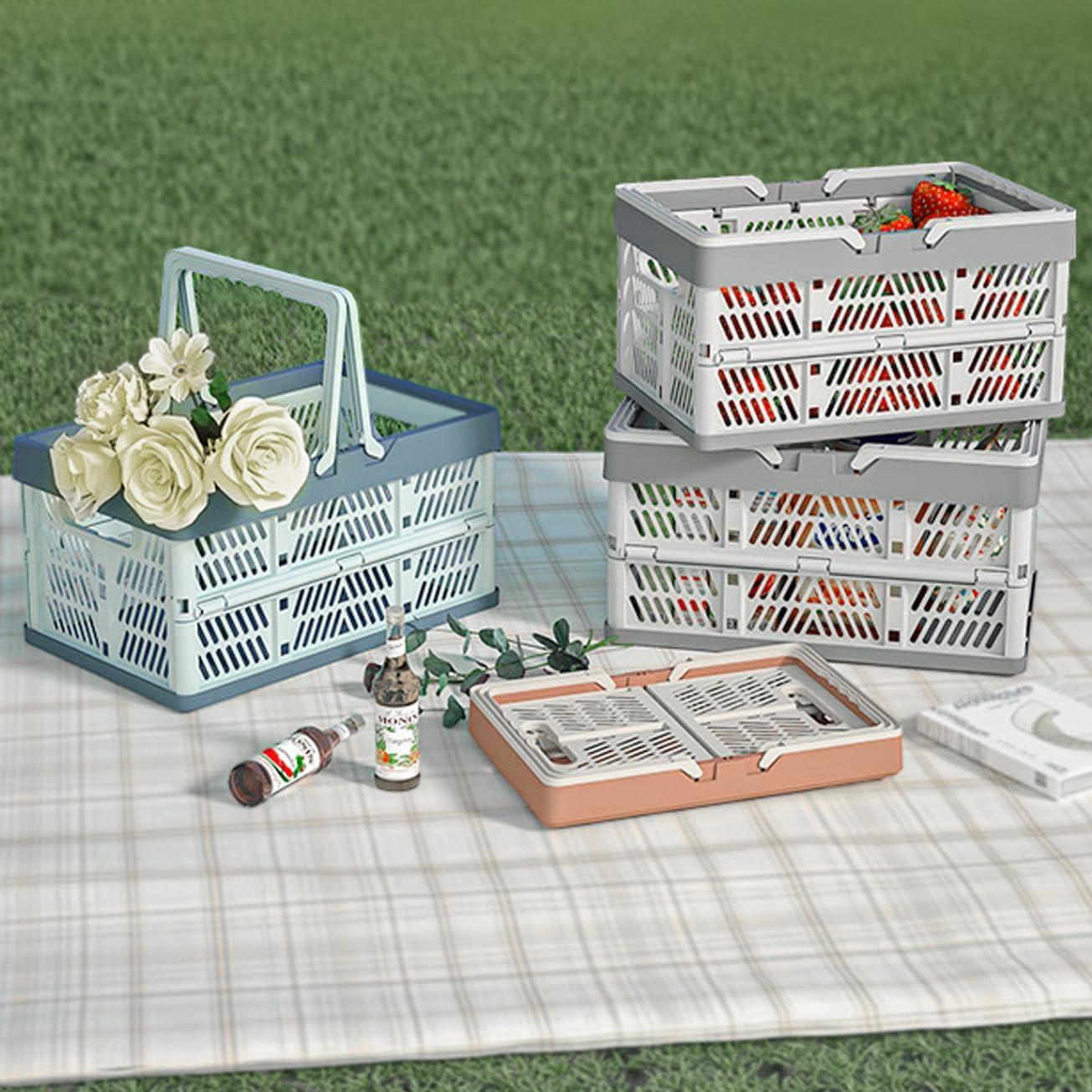 Caja de Almacenamiento Plegable VIGAER 20L Azul Cielo y Gris