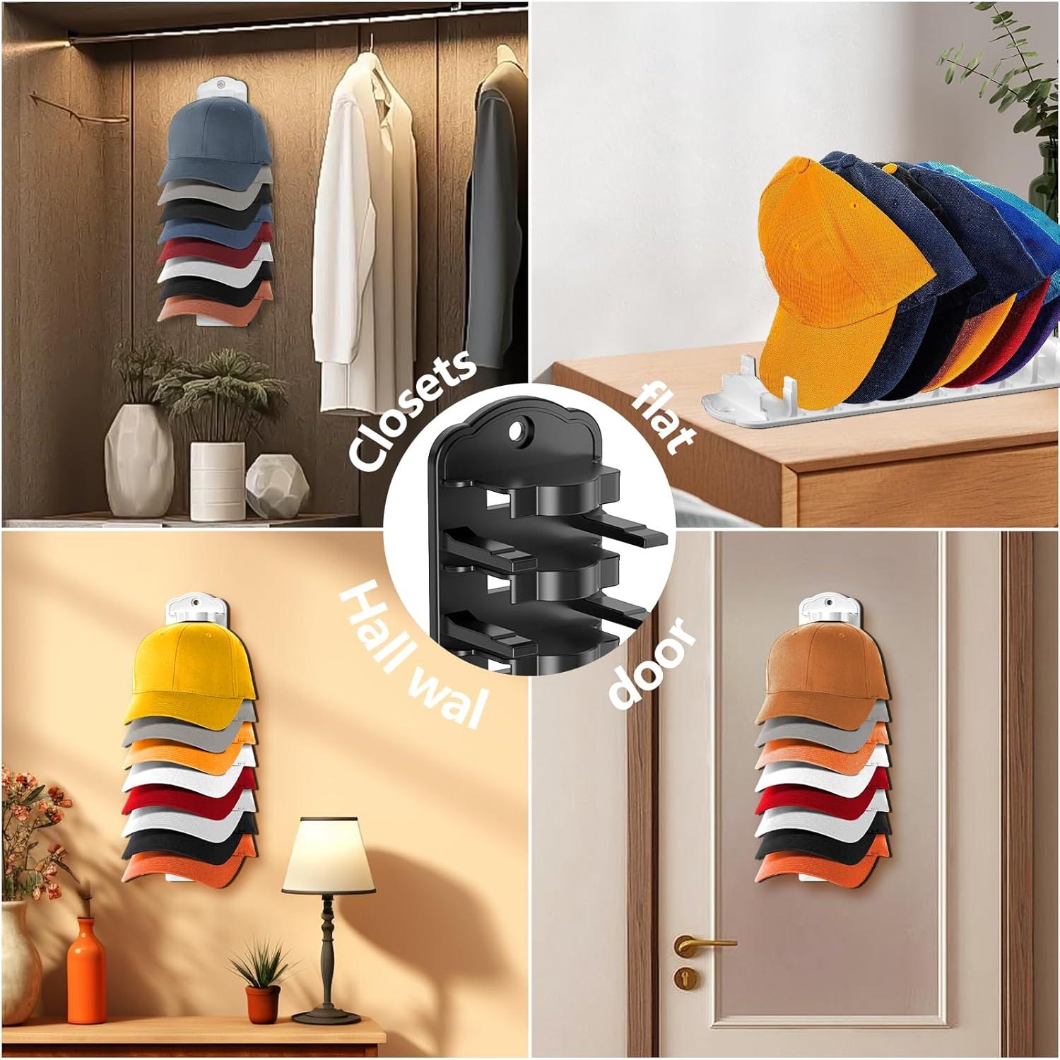 Organizador de Gorras de Béisbol KEAMIMU Negro 1 Estante