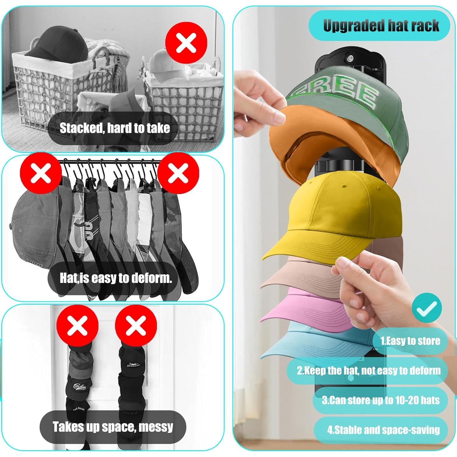 Organizador de Gorras de Béisbol KEAMIMU Negro 1 Estante