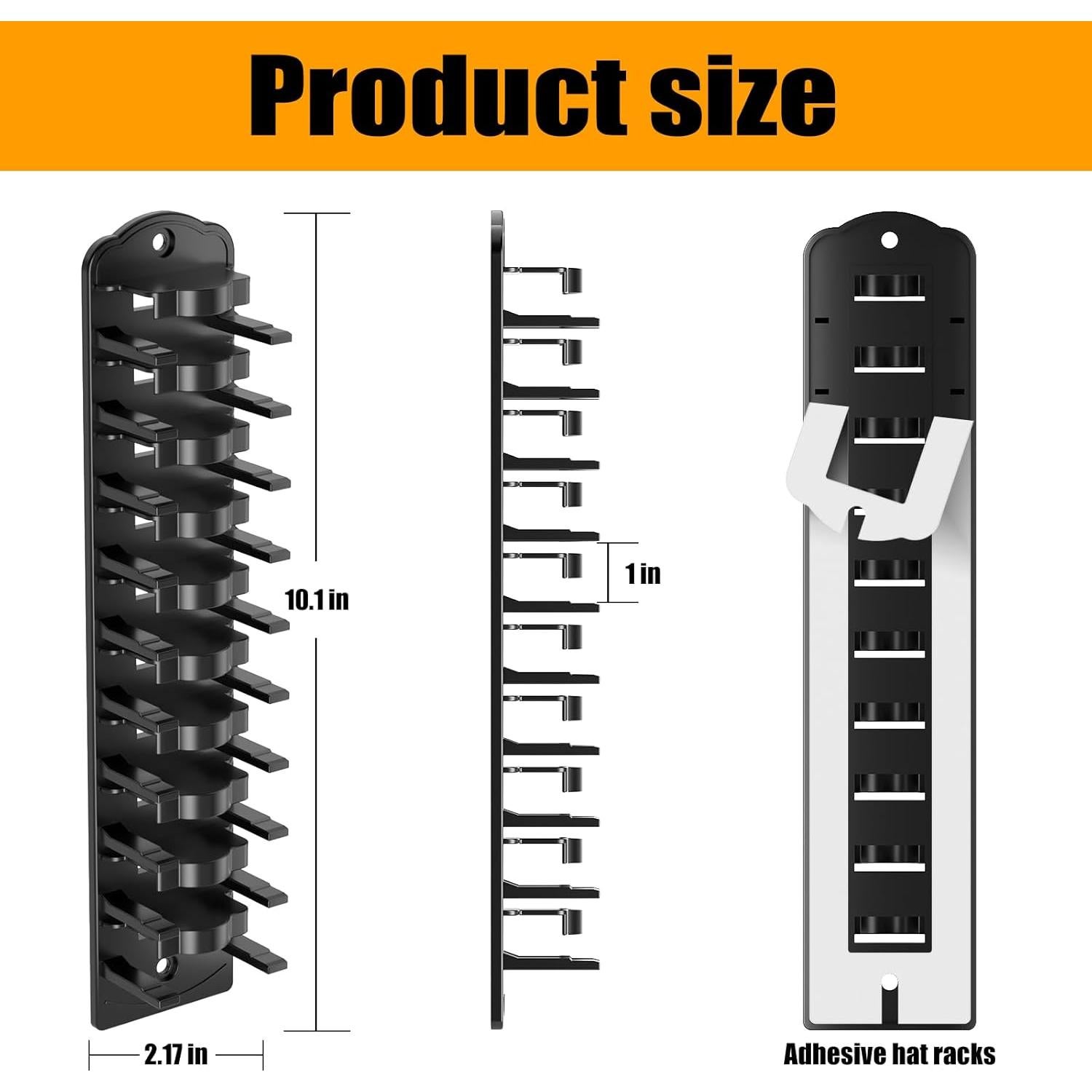 Organizador de Gorras de Béisbol KEAMIMU Negro 1 Estante