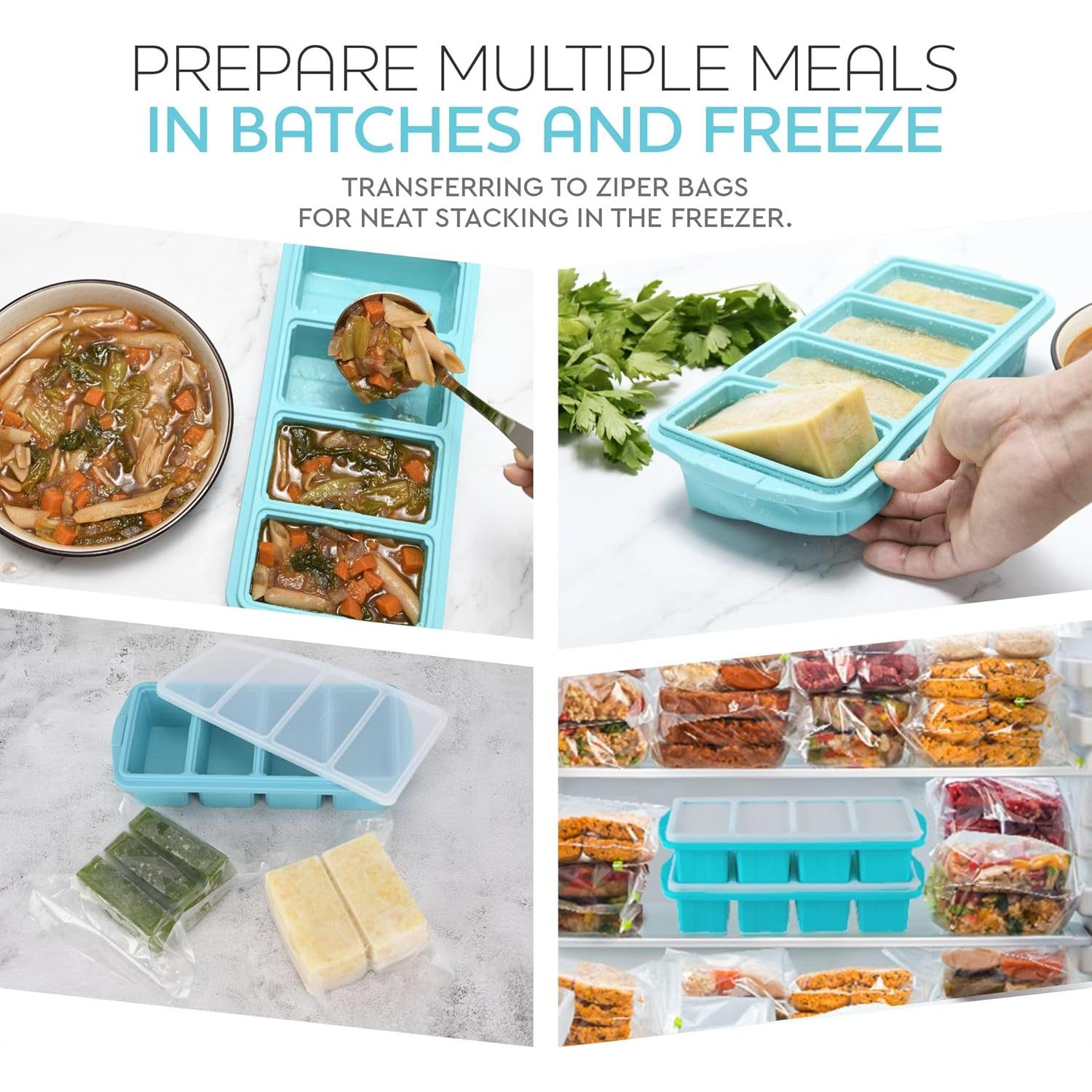 Bandeja de Congelador de Silicona Xomoo 2-Pack 1 Taza Apta Horno