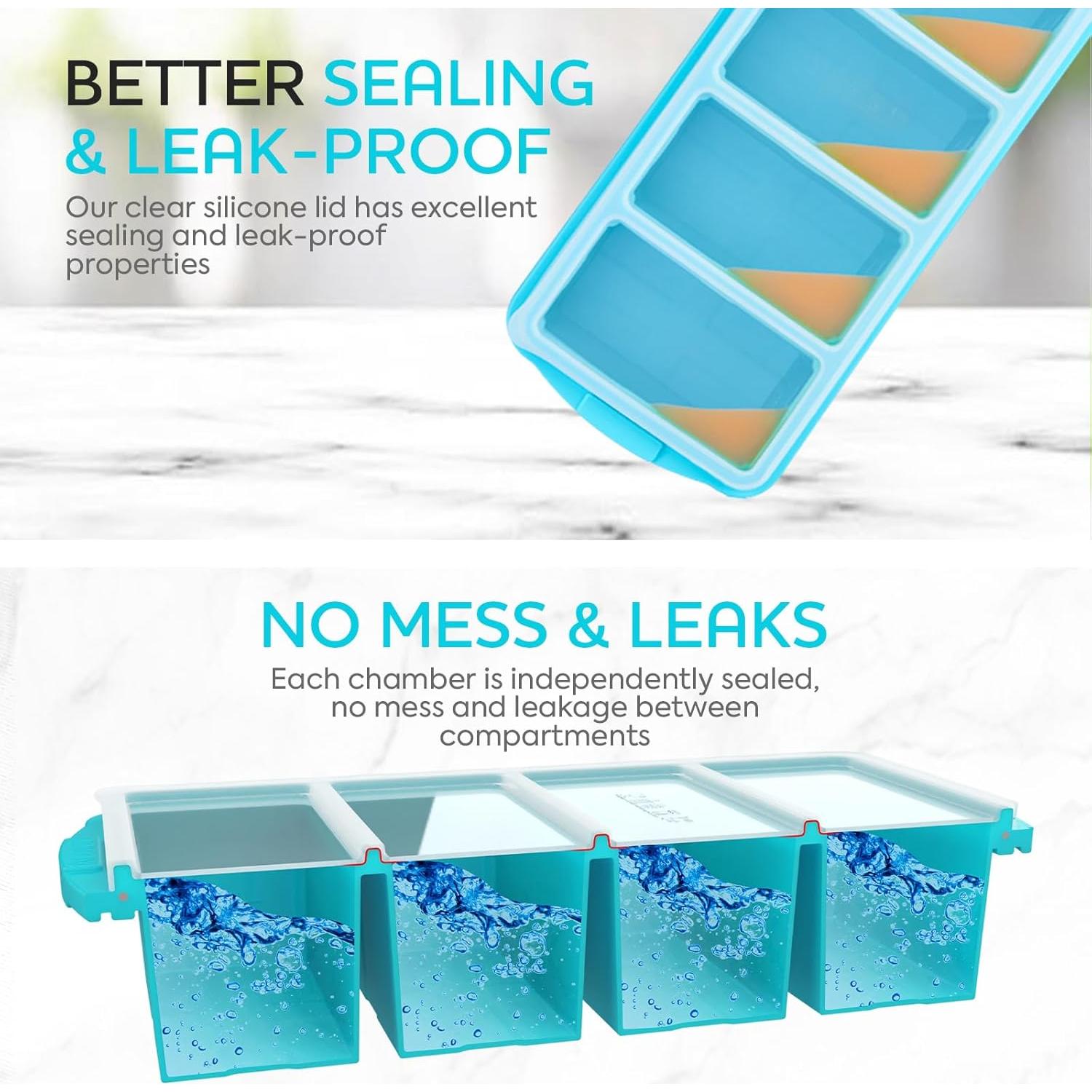 Bandeja de Congelador de Silicona Xomoo 2-Pack 1 Taza Apta Horno