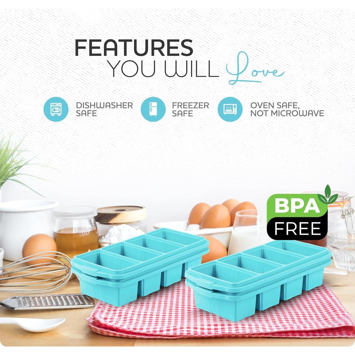 Bandeja de Congelador de Silicona Xomoo 2-Pack 1 Taza Apta Horno