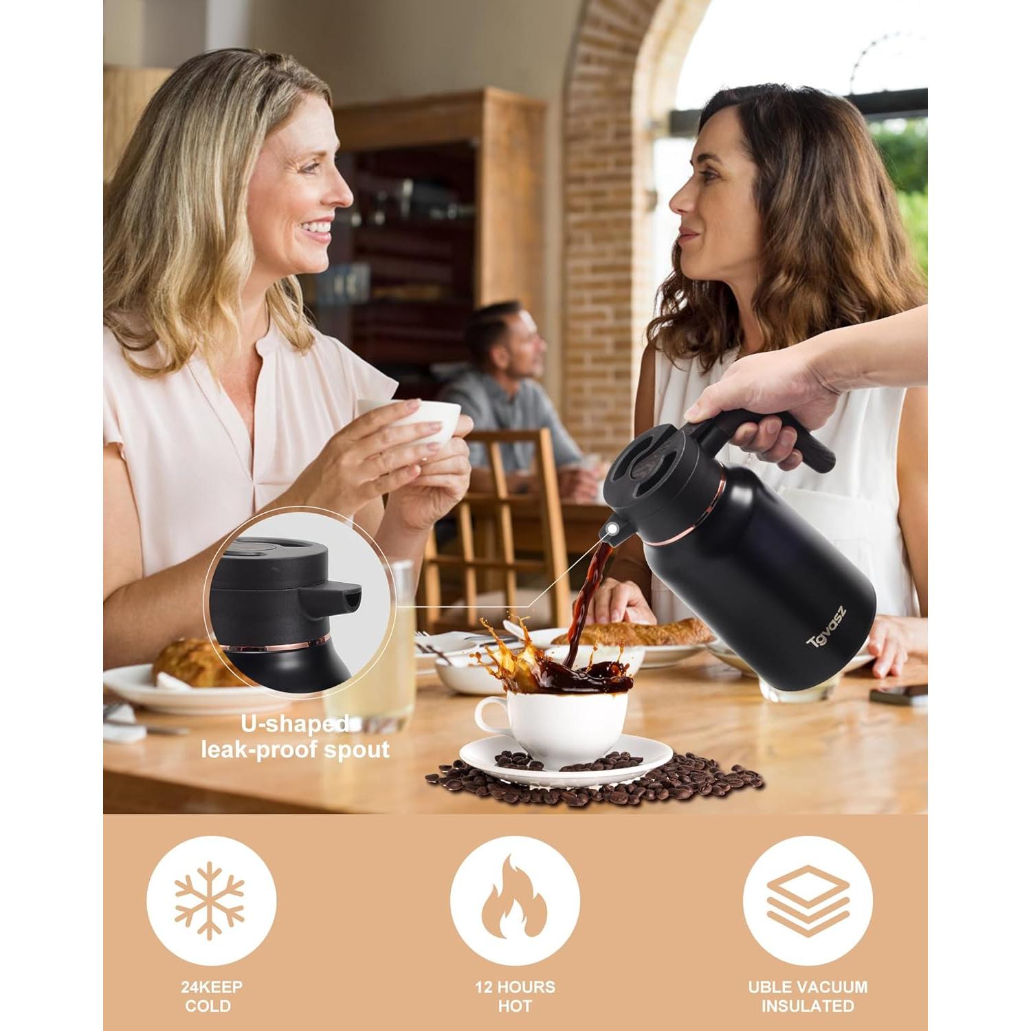 Jarra Térmica de Acero Inoxidable Tgvasz 1.5L Negra