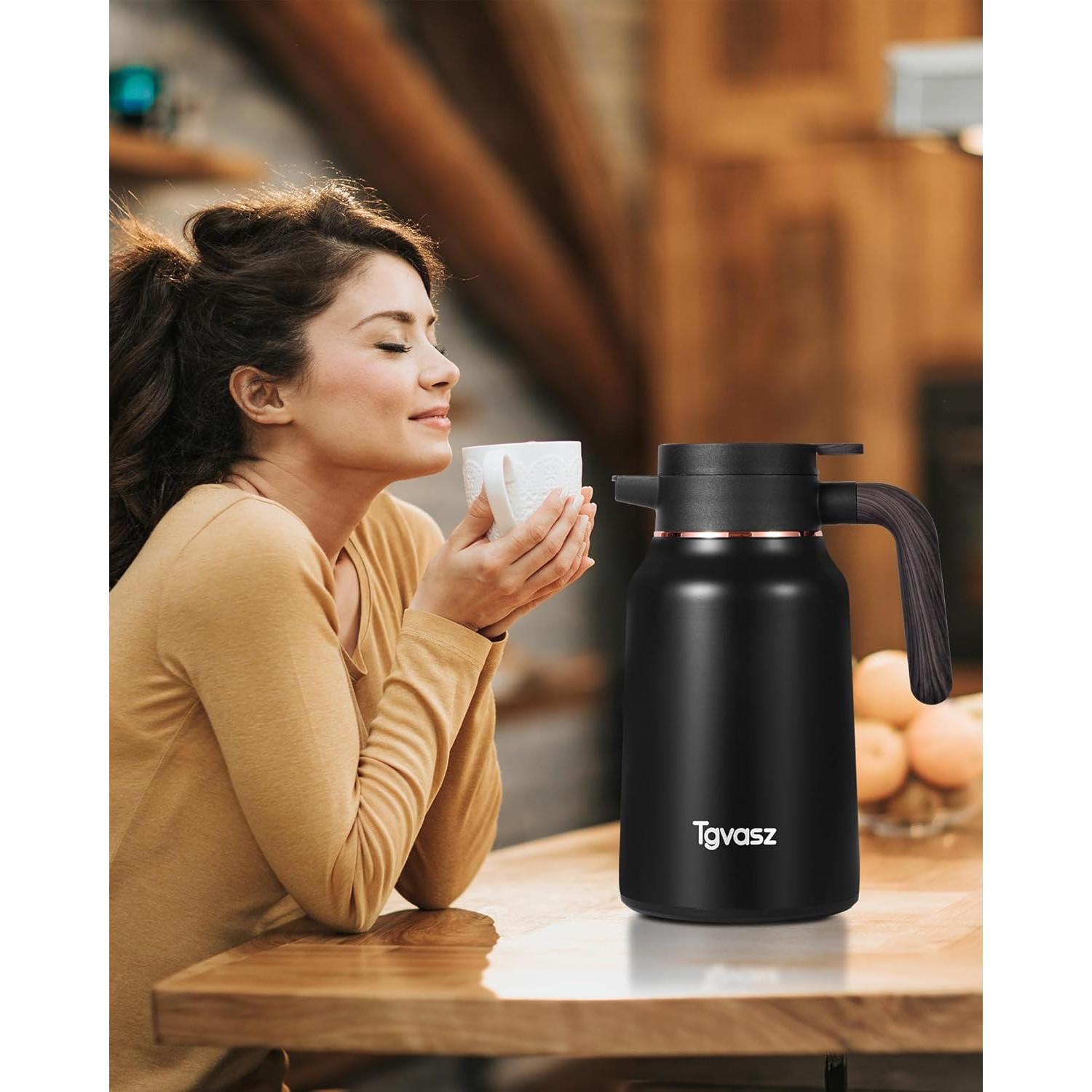 Jarra Térmica de Acero Inoxidable Tgvasz 1.5L Negra