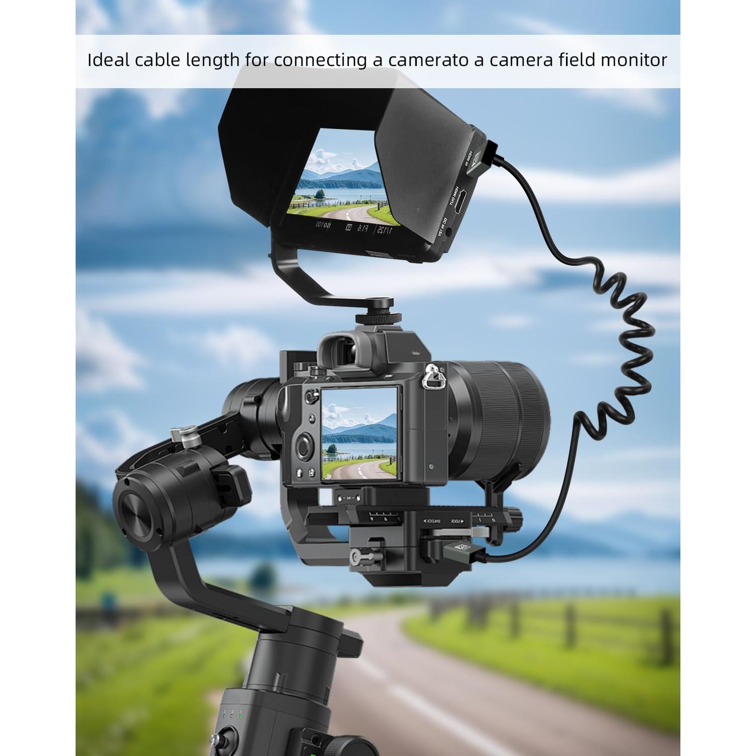 Cable HDMI Enrollado 8K 2.2FT YANBORONSN 270 Grados