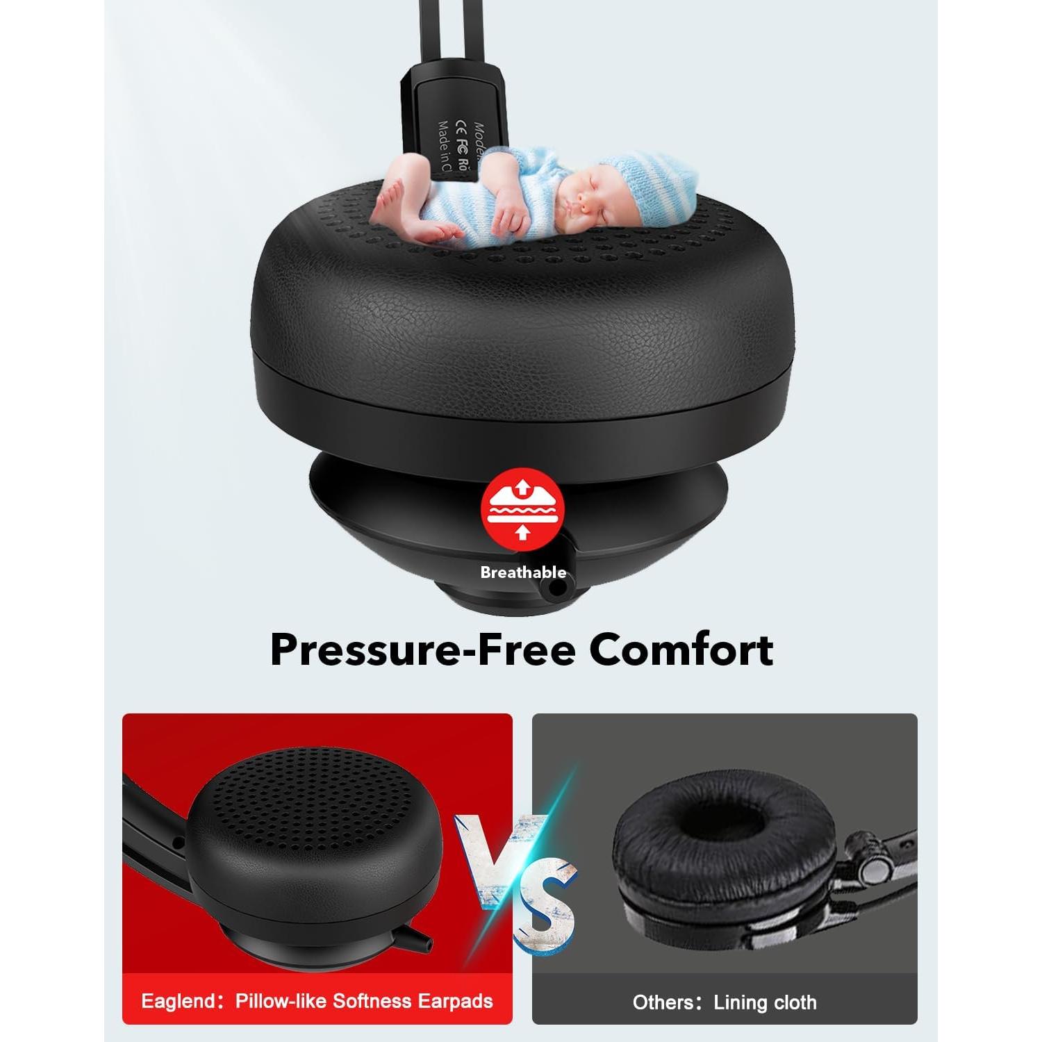 Auriculares USB JIAMQISHI EH01 con micrófono y cancelación de ruido