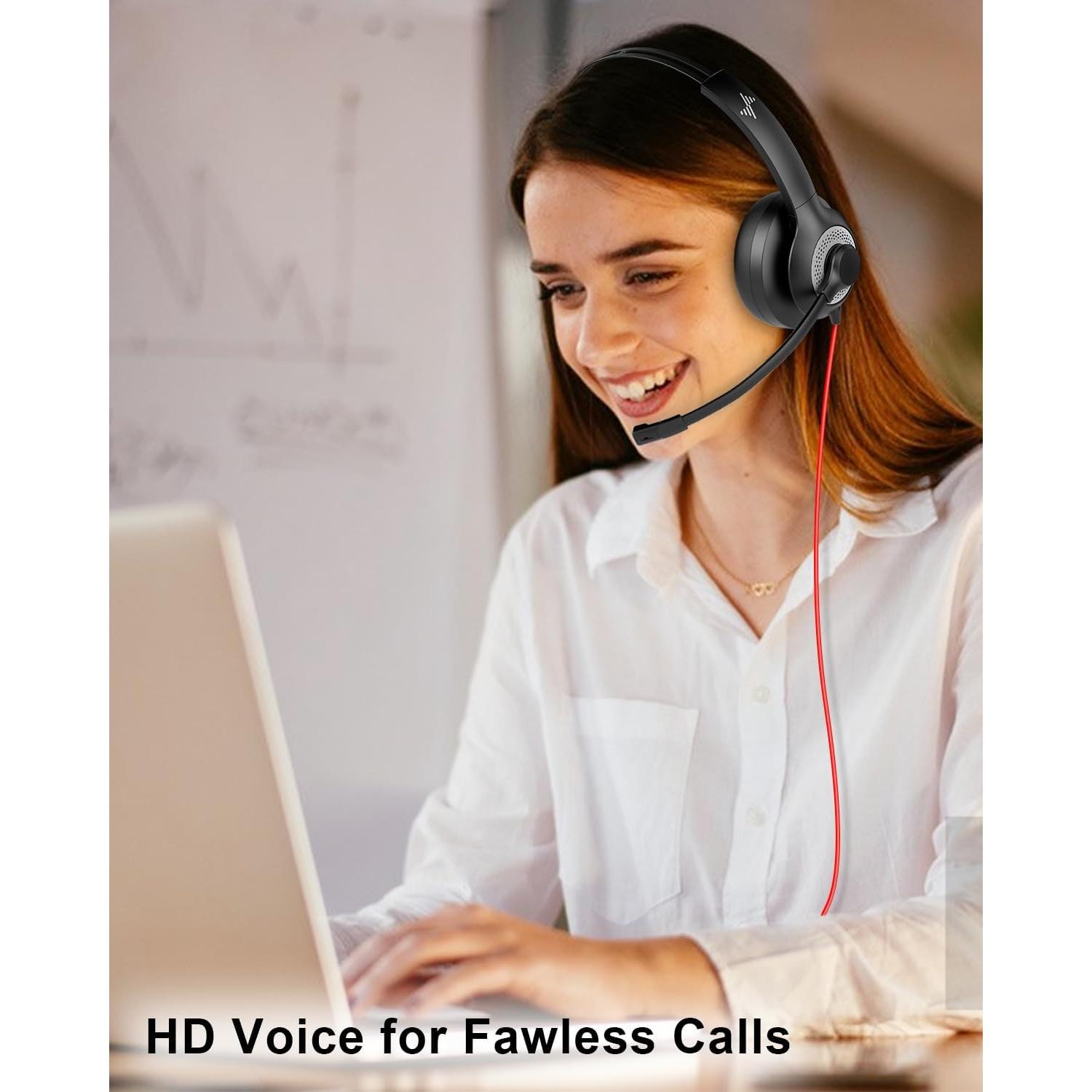 Auriculares USB JIAMQISHI EH01 con micrófono y cancelación de ruido