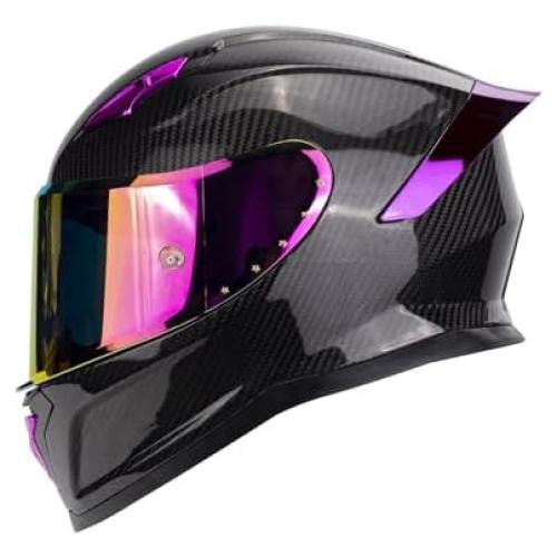 Casco de Motocicleta kaESE MT-30 Fibra de Carbono Rojo