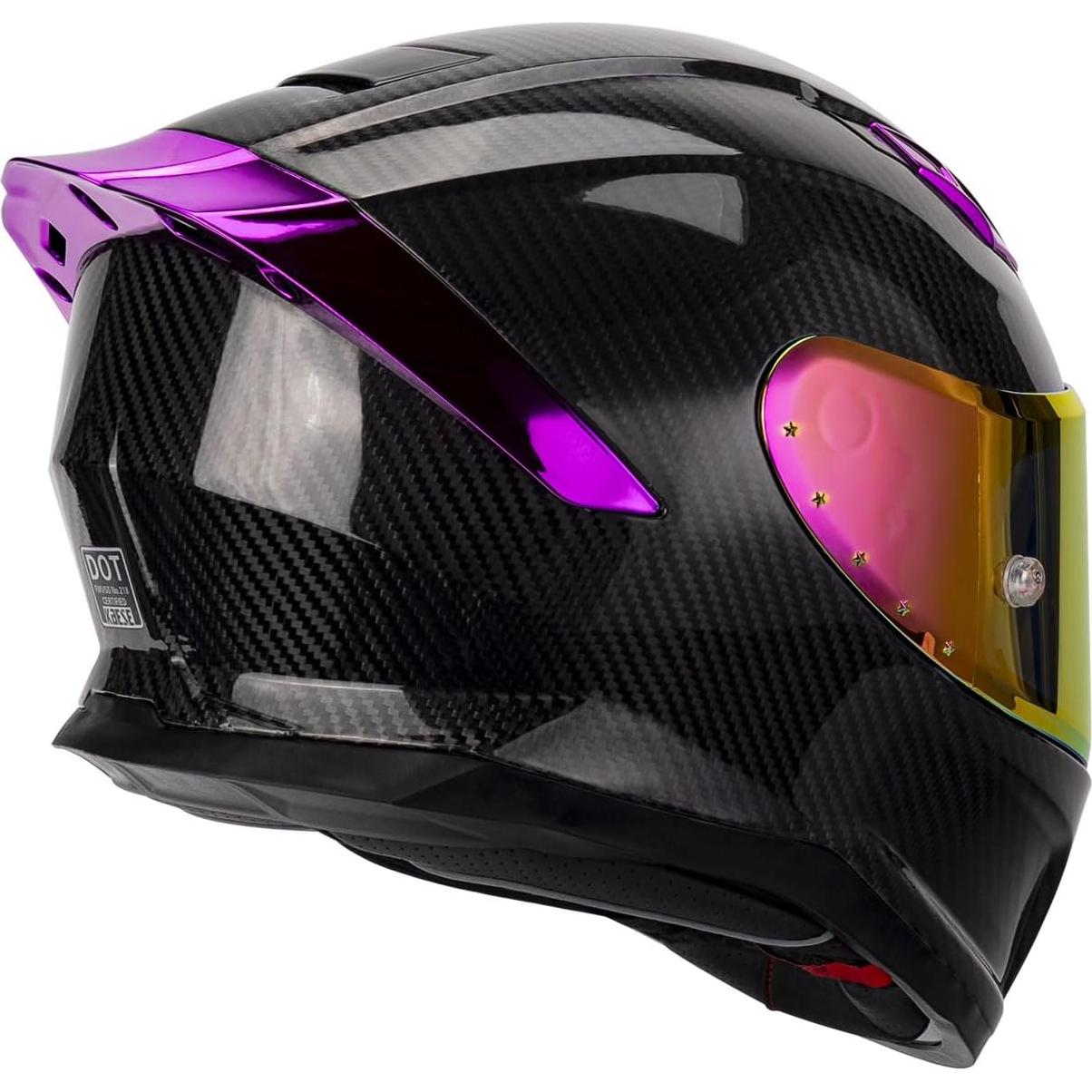 Casco de Motocicleta kaESE MT-30 Fibra de Carbono Rojo