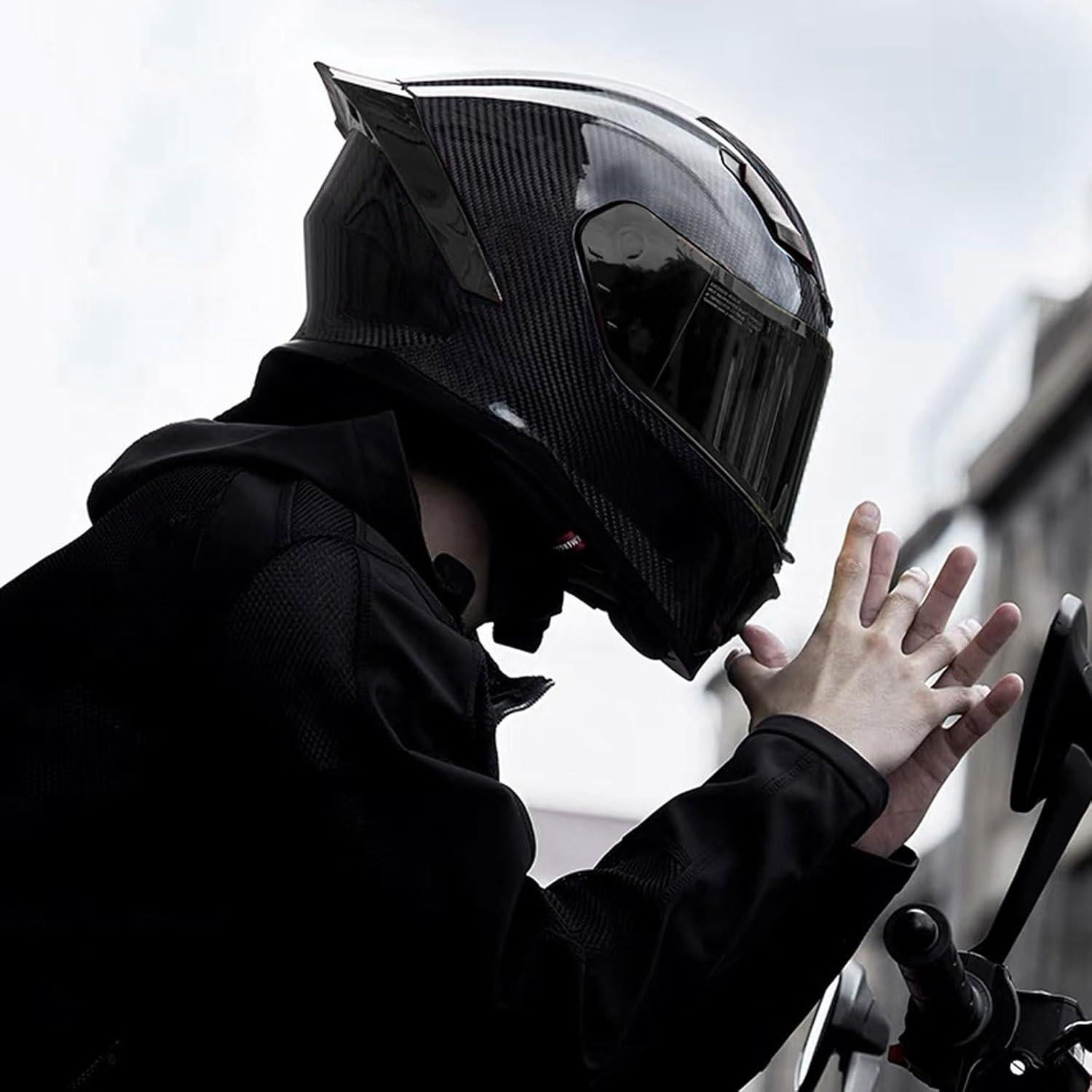 Casco de Motocicleta kaESE MT-30 Fibra de Carbono Rojo