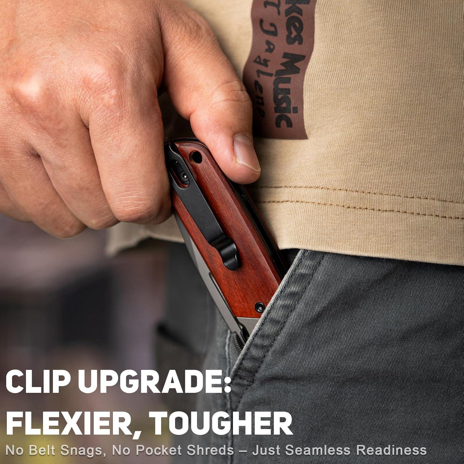 Navaja de bolsillo NedFoss DA52, cuchillo EDC 8.89 cm, ligero