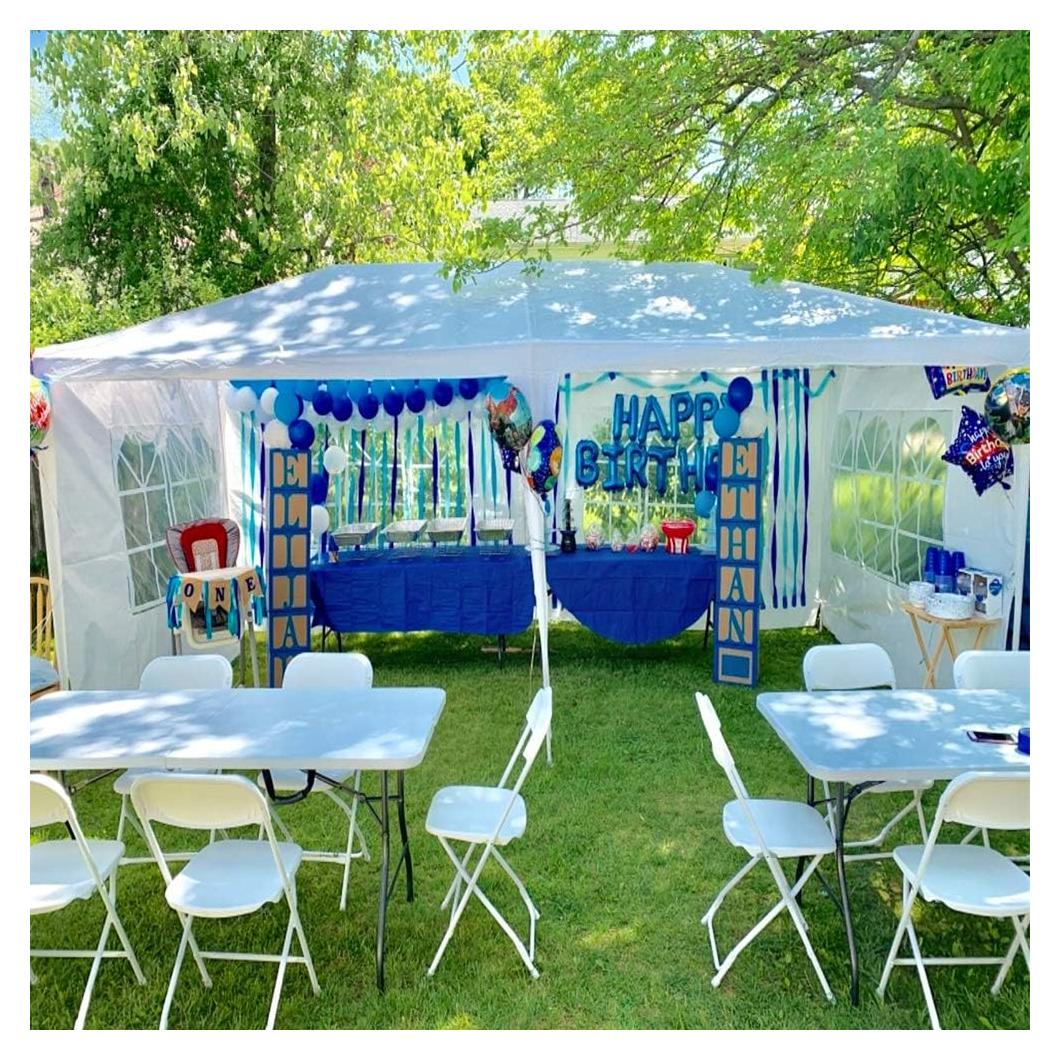 Carpa de Fiesta Dkeli 6.1x3.05m Impermeable con 4 Paredes