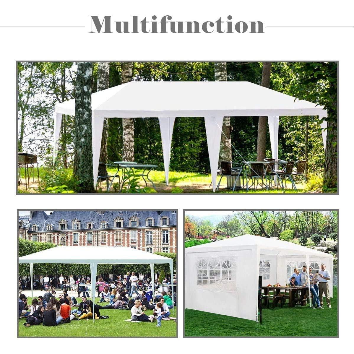 Carpa de Fiesta Dkeli 6.1x3.05m Impermeable con 4 Paredes