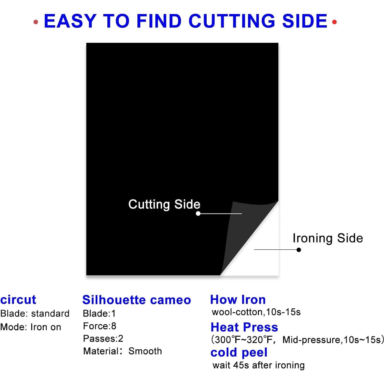 Vinilo de Transferencia de Calor Negro XSEINO 30.48x25.4 cm