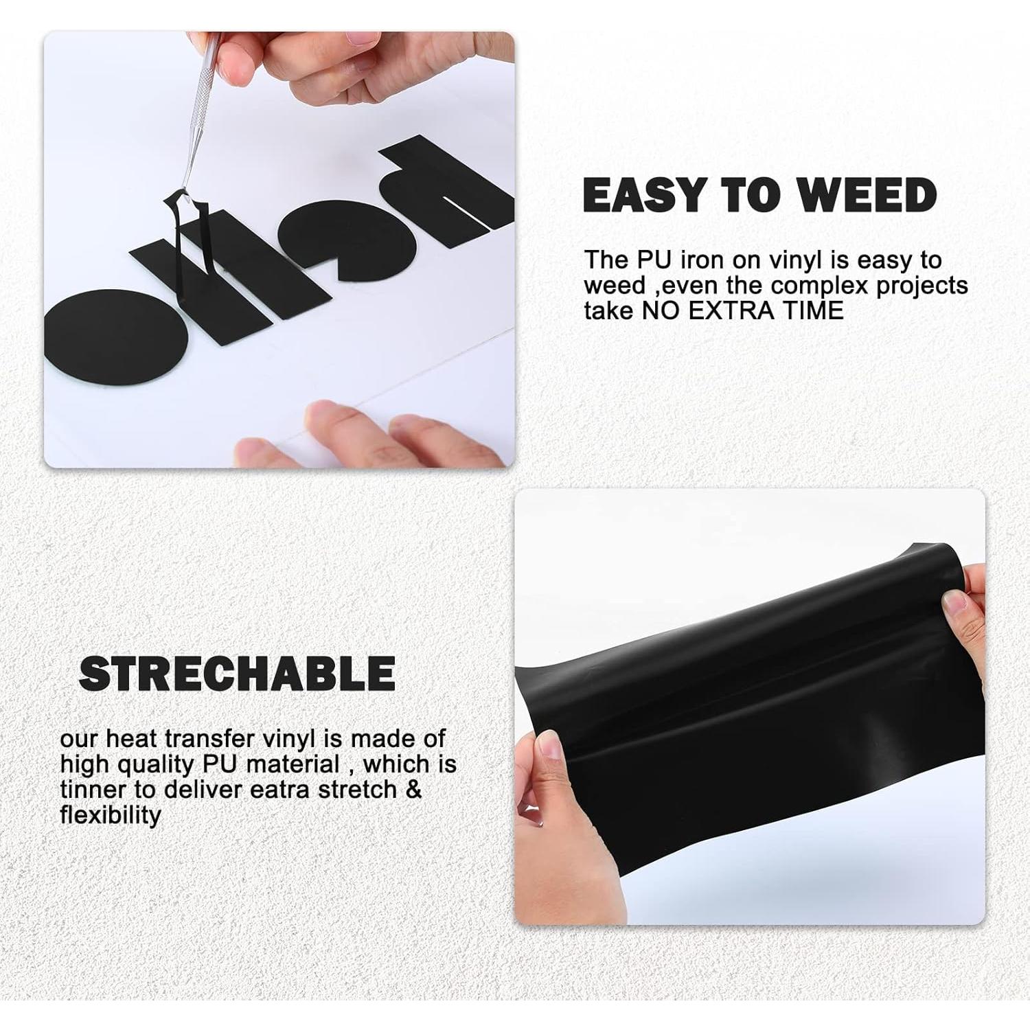 Vinilo de Transferencia de Calor Negro XSEINO 30.48x25.4 cm