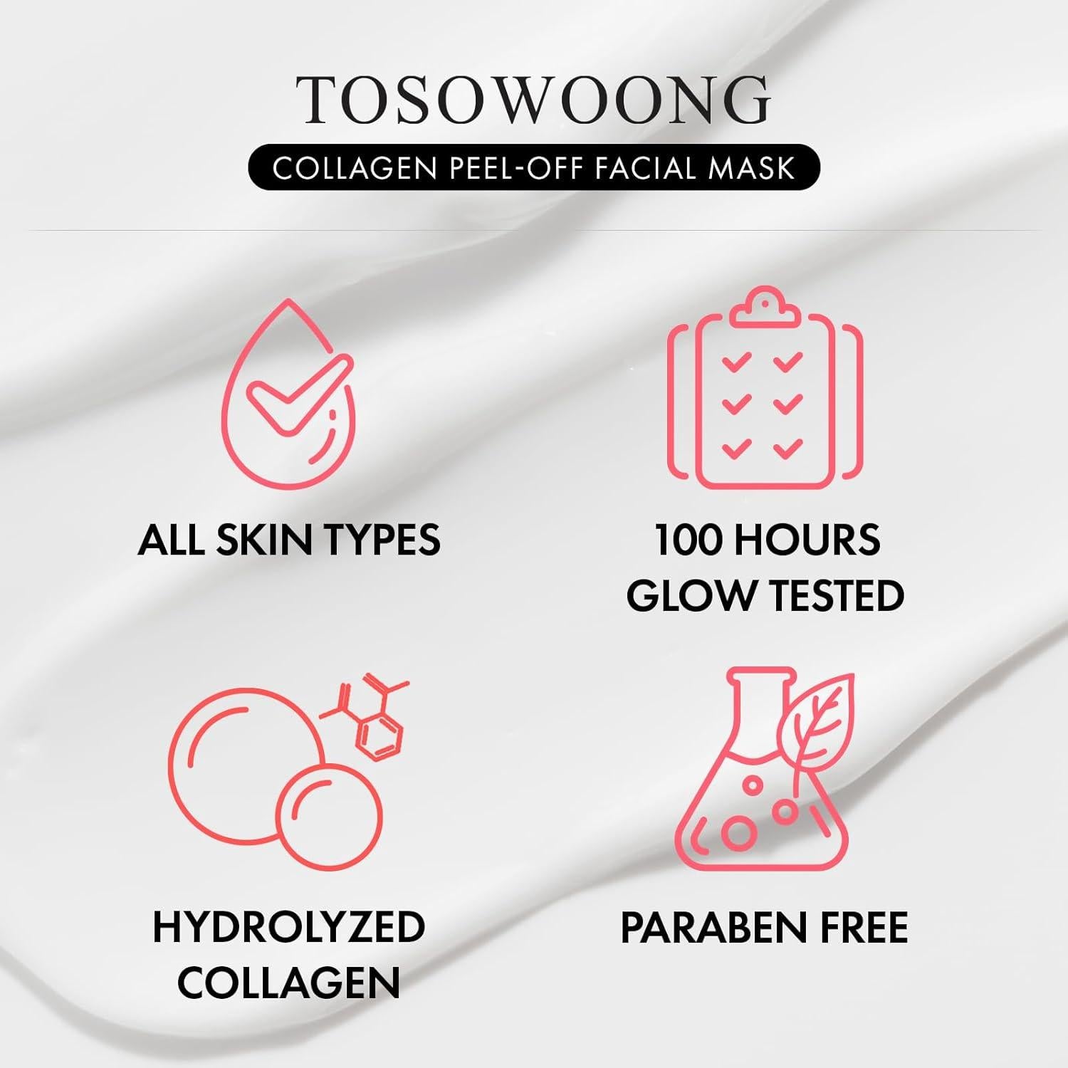 Máscara Facial de Colágeno Tosowoong 50ml Hidratante Coreana