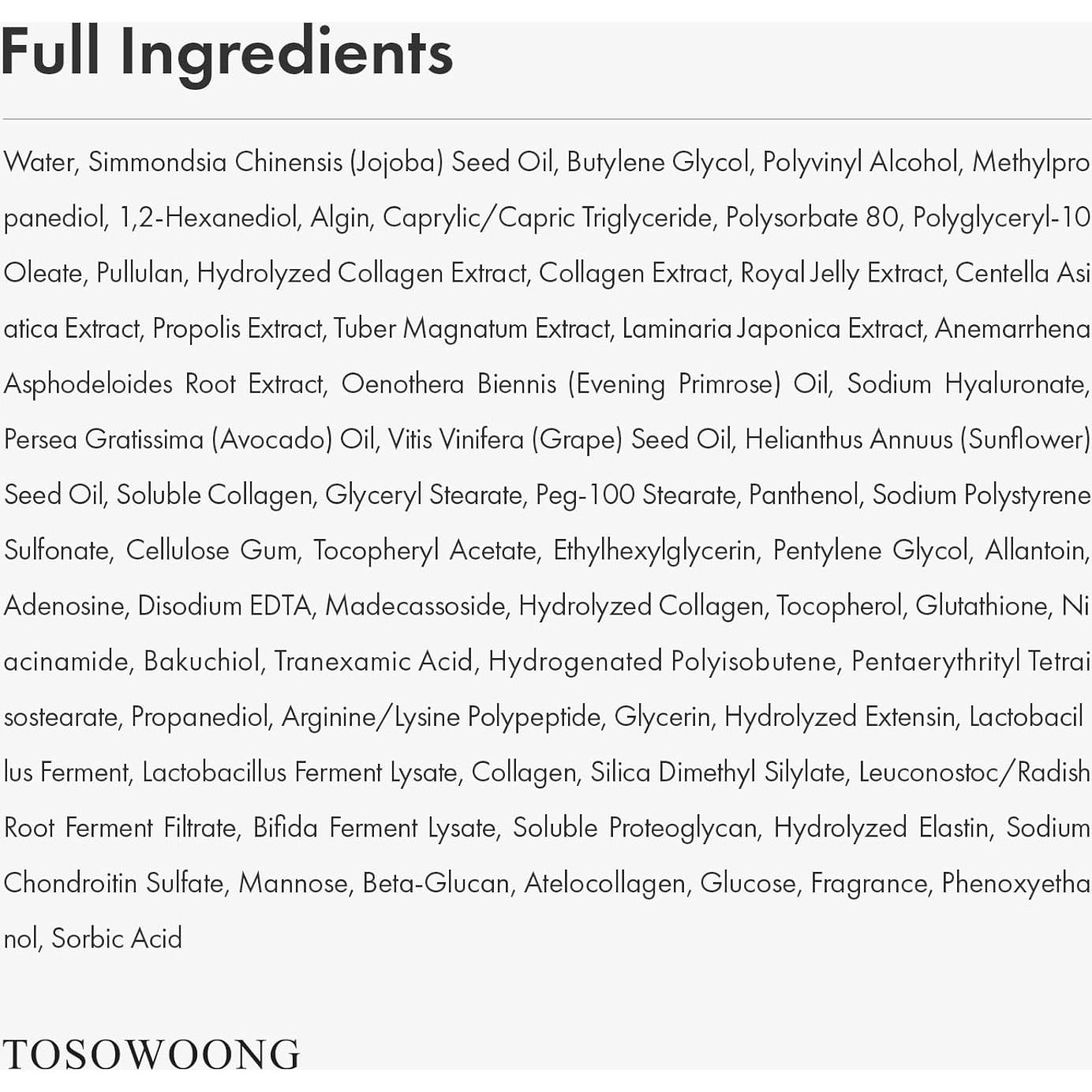 Máscara Facial de Colágeno Tosowoong 50ml Hidratante Coreana
