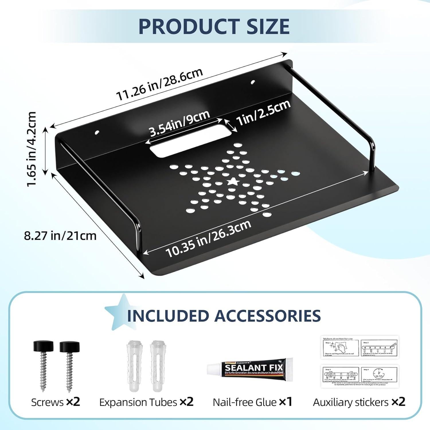 Estante Flotante MEEMENG para Proyector y DVD 28.6x21cm