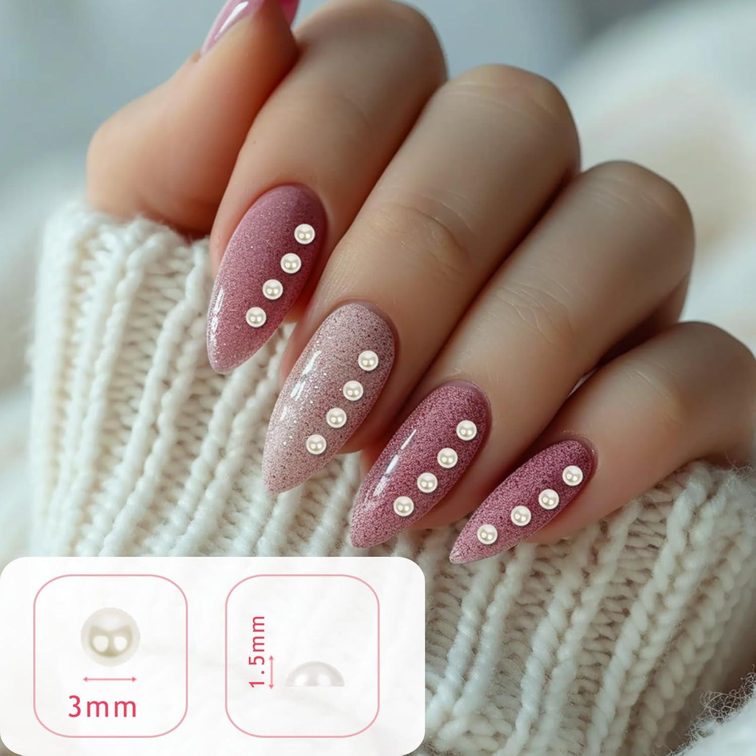 5100PCS Pearl Stickers Pearls for Crafting - Self Adhesive Pearls for Hair Face Makeup Eye Nail Crafts, Stick On Gems (6 Sheets, 3mm Round)