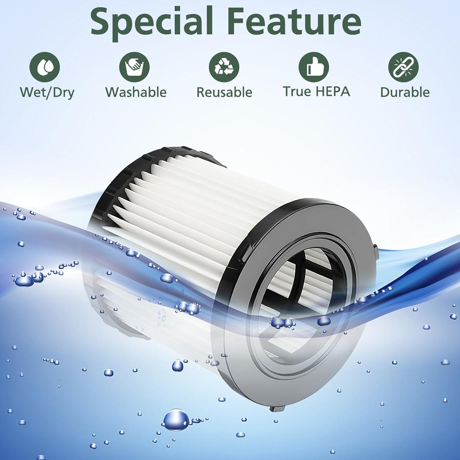 Filtro de Reemplazo HEPA isinlive para Aspiradora DeWalt 20V MAX - Paquete de 2