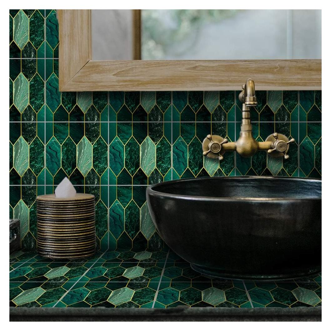 Azulejos Autoadhesivos Funlife 10Pcs Esmeralda 15x15cm