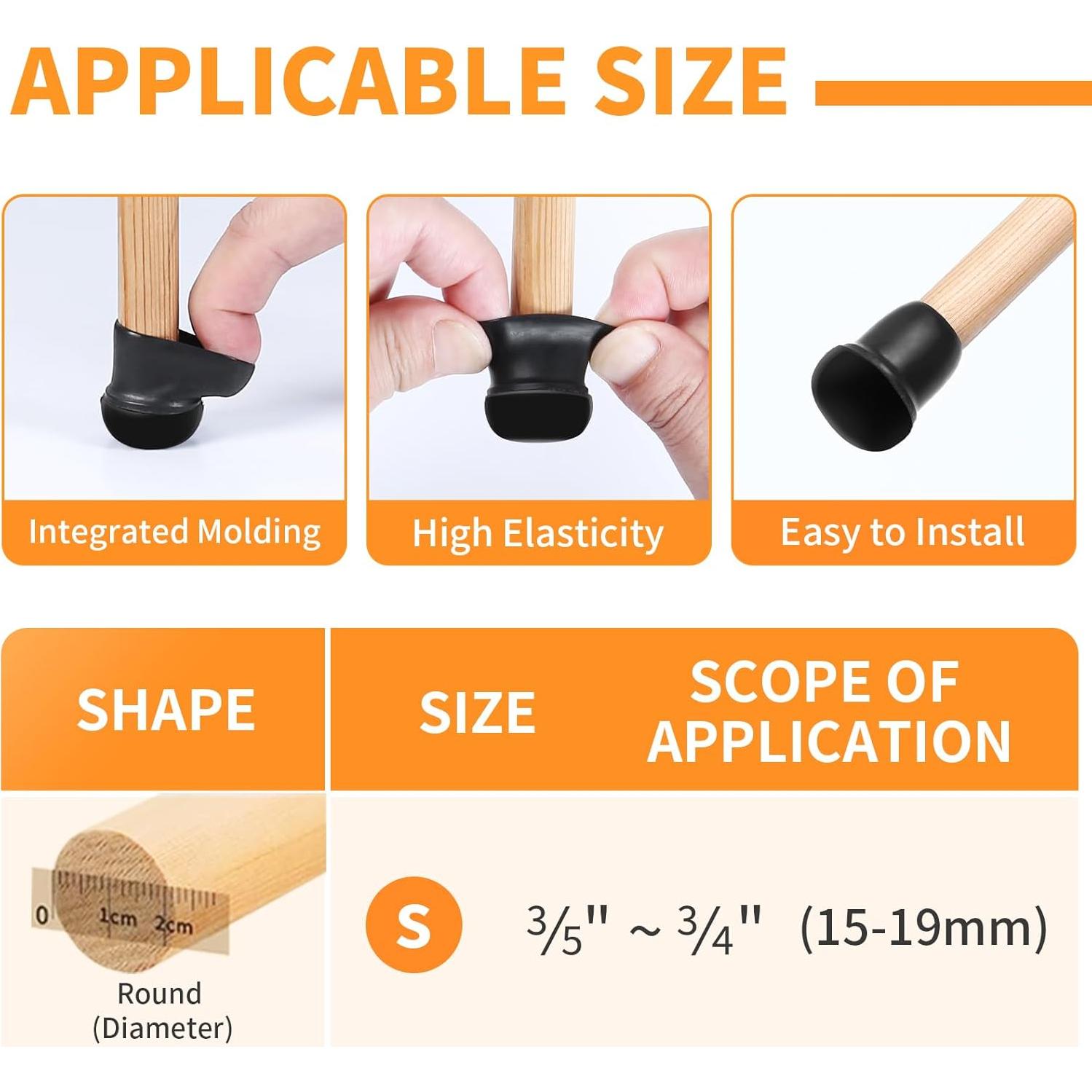 Deslizadores de Pierna de Silla Ezprotekt 24 Pcs Teflón S