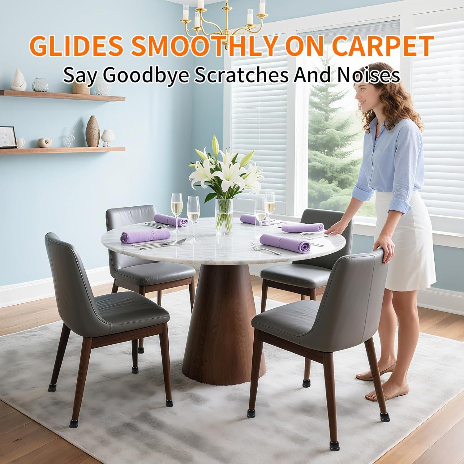 Deslizadores de Pierna de Silla Ezprotekt 24 Pcs Teflón S