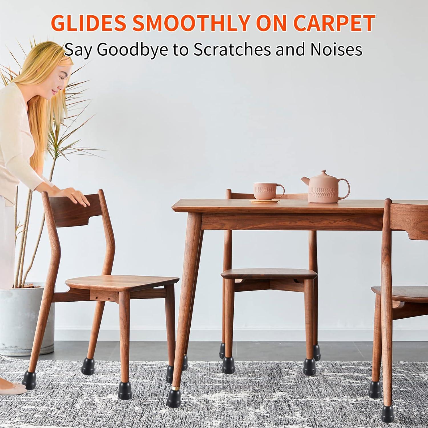 Deslizadores de Pierna de Silla Ezprotekt 24 Pcs Teflón S