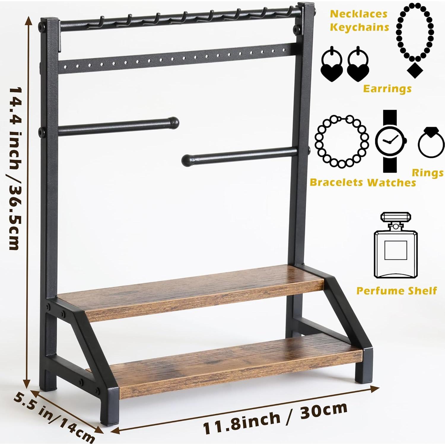 Organizador de Joyería y Perfumes Rusnugic Negro 36.5cm