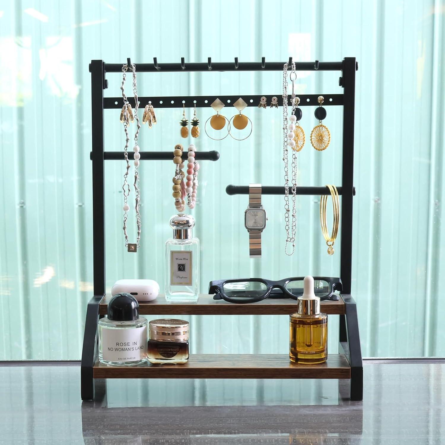 Organizador de Joyería y Perfumes Rusnugic Negro 36.5cm