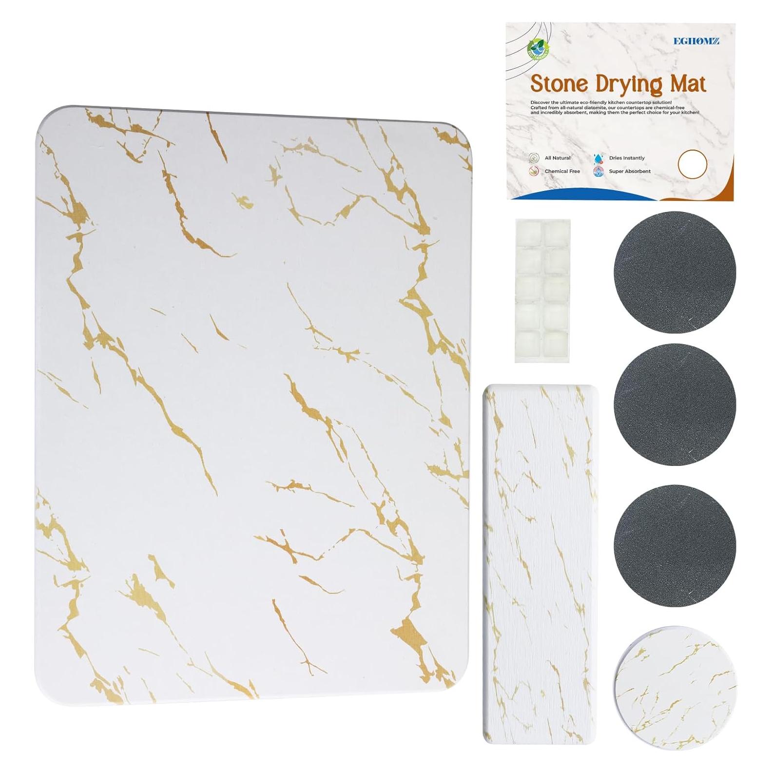 Alfombrilla de Secado de Piedra Diatomácea EGHOMZ 30.5x40.6 cm