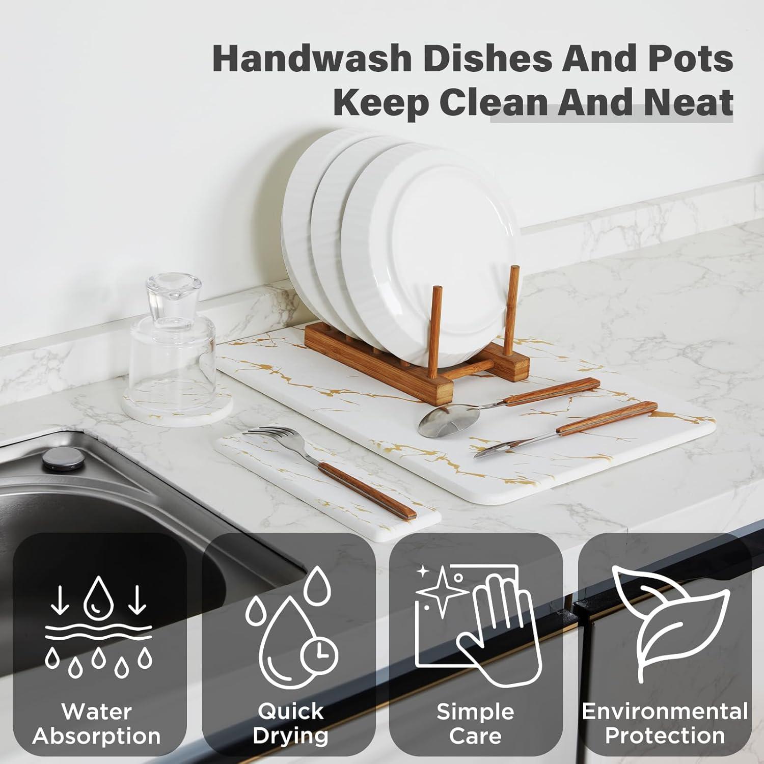 Alfombrilla de Secado de Piedra Diatomácea EGHOMZ 30.5x40.6 cm