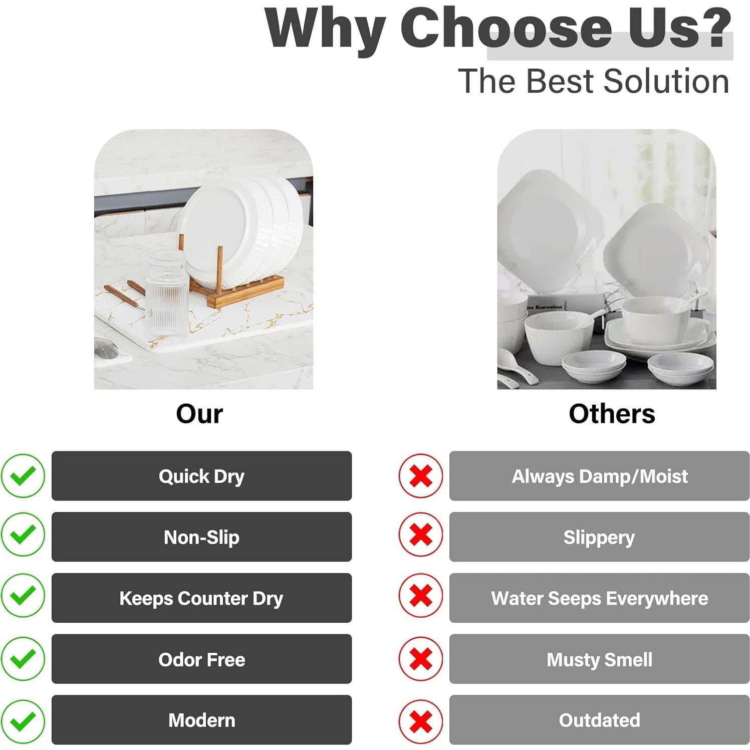 Alfombrilla de Secado de Piedra Diatomácea EGHOMZ 30.5x40.6 cm