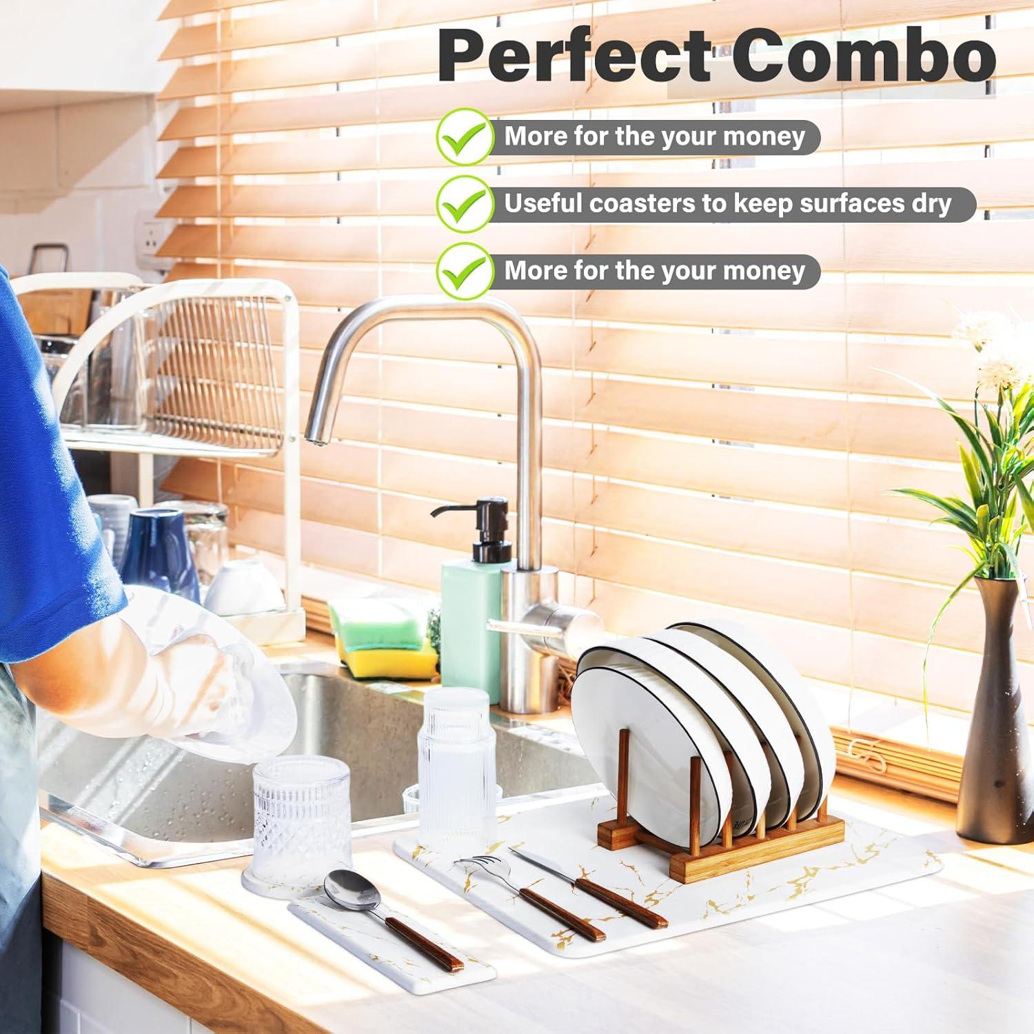 Alfombrilla de Secado de Piedra Diatomácea EGHOMZ 30.5x40.6 cm