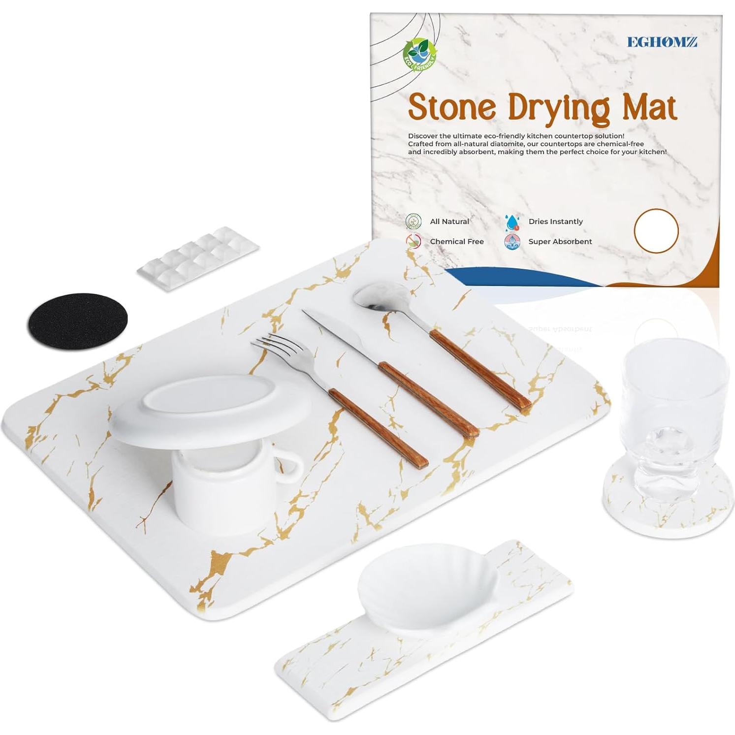 Alfombrilla de Secado de Piedra Diatomácea EGHOMZ 30.5x40.6 cm