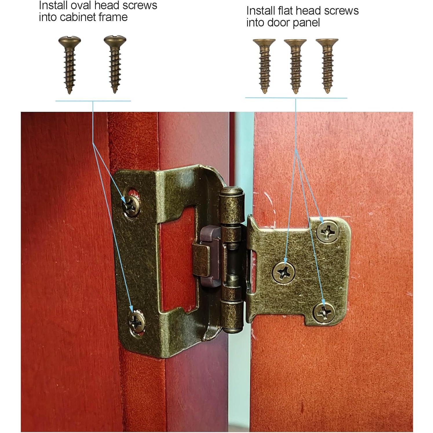 Paquete de 4 bisagras de bronce antiguo Vallecloud 1.27 cm