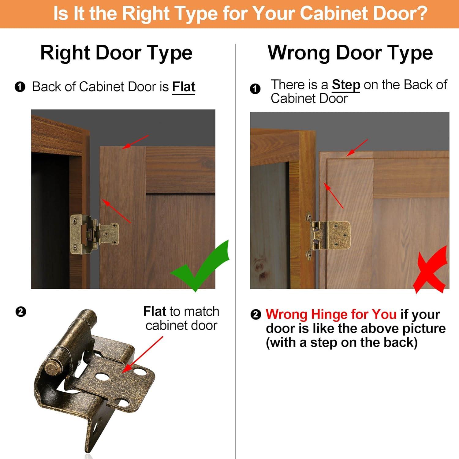 Paquete de 4 bisagras de bronce antiguo Vallecloud 1.27 cm