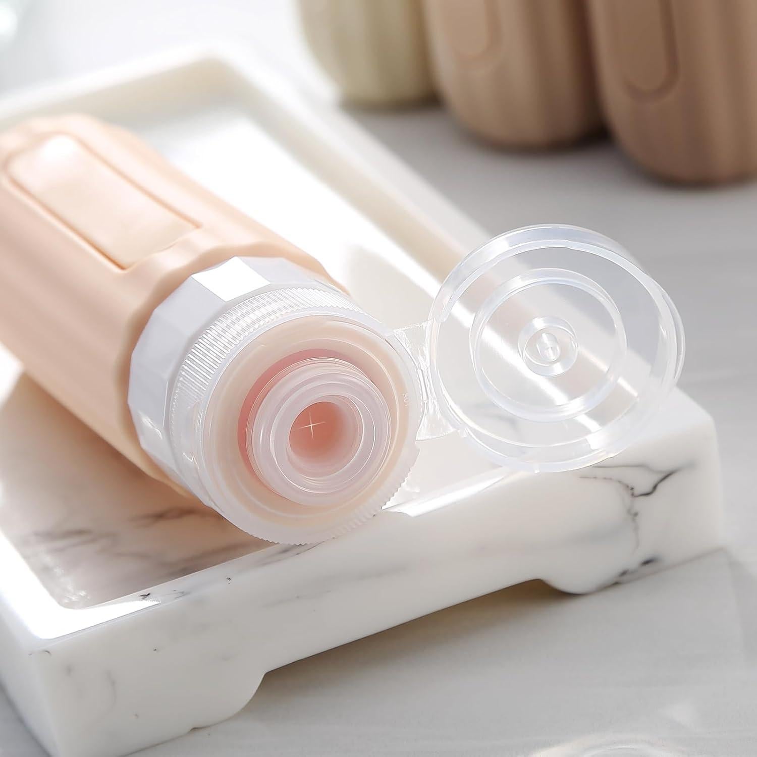 Botellas de Viaje Silicona 3oz Aprobadas por TSA - 4 Piezas