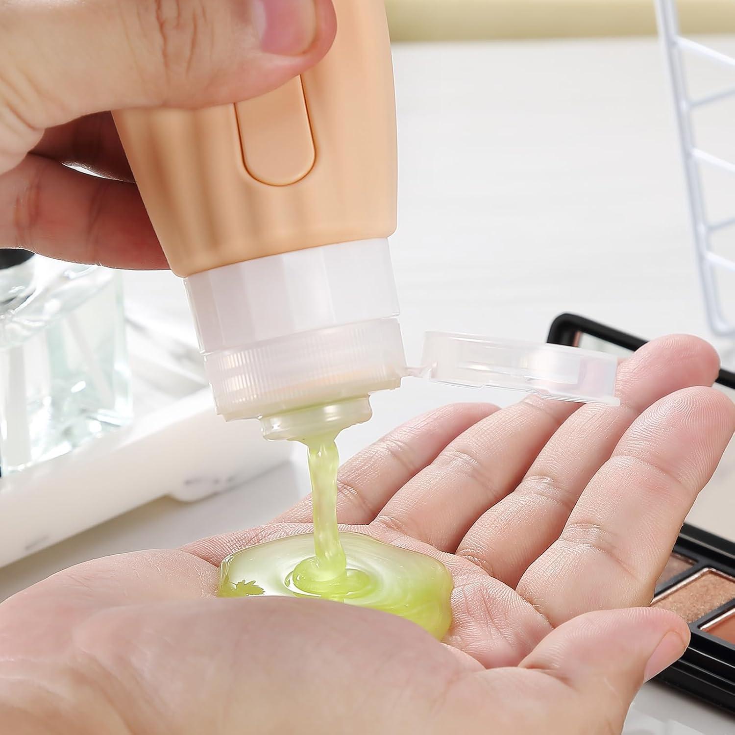 Botellas de Viaje Silicona 3oz Aprobadas por TSA - 4 Piezas