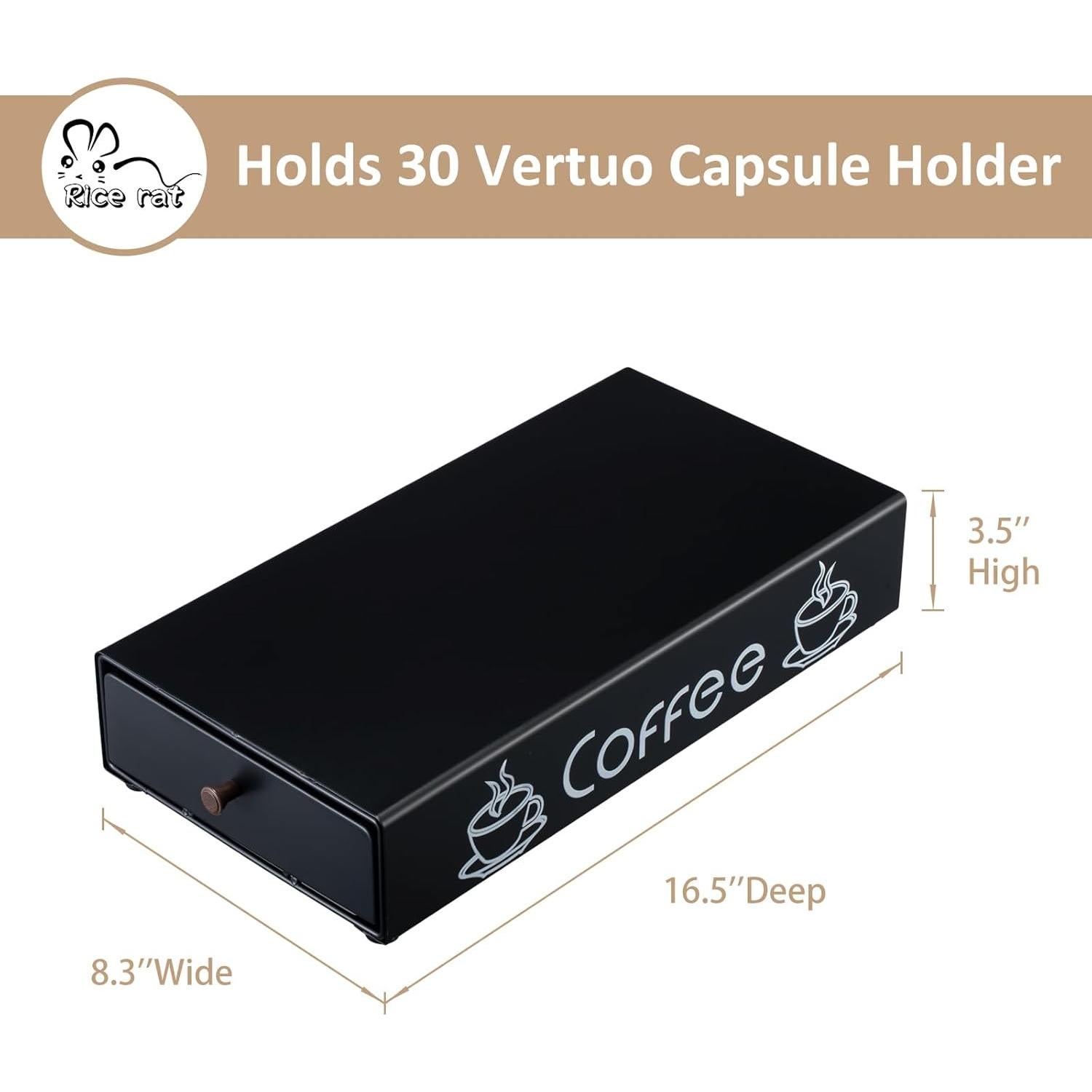 Soporte para cápsulas Nespresso Rice Rat - Almacenamiento 30 cápsulas