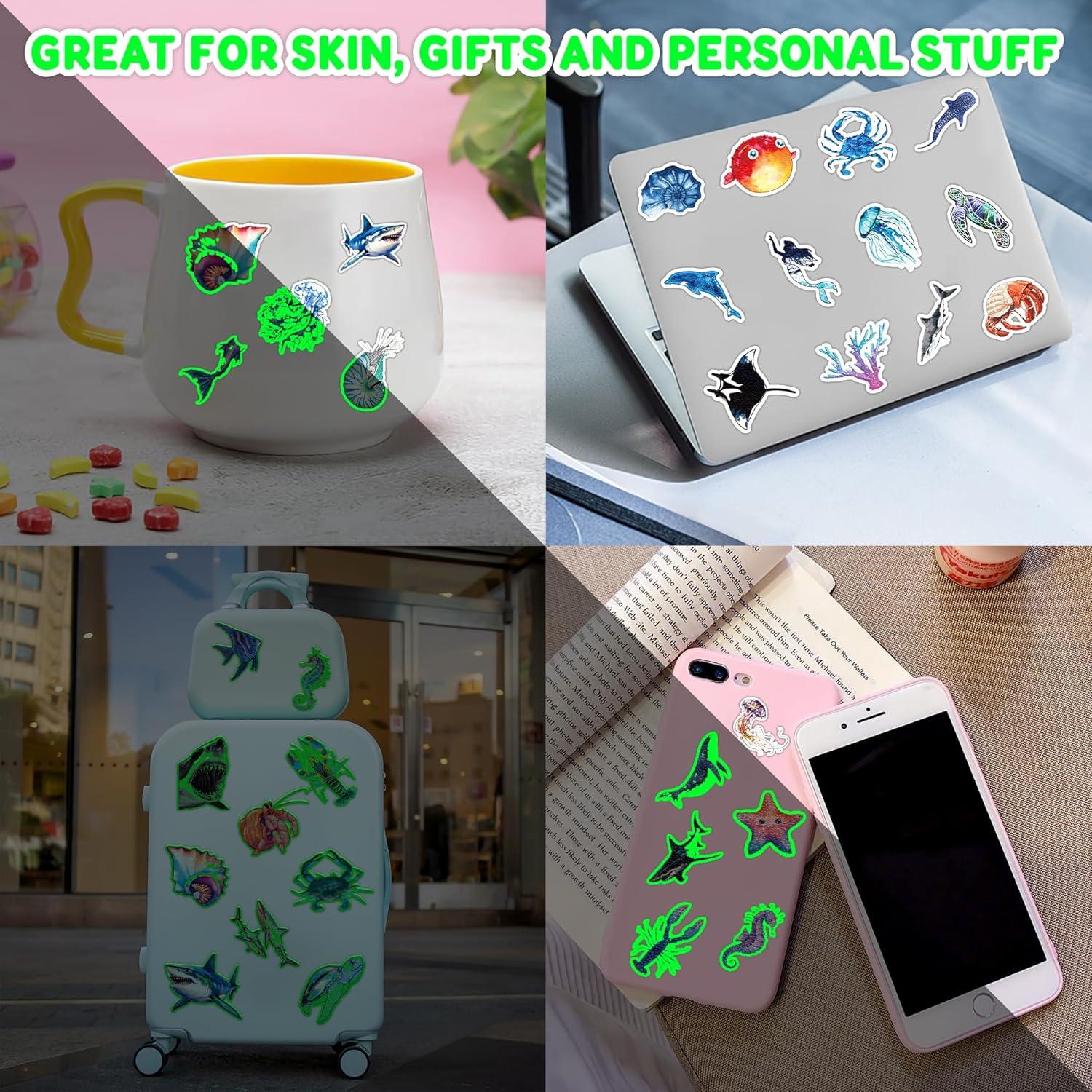 Tatuajes Temporales Luminiscentes MeoIsDaBest 96 PCS Océano