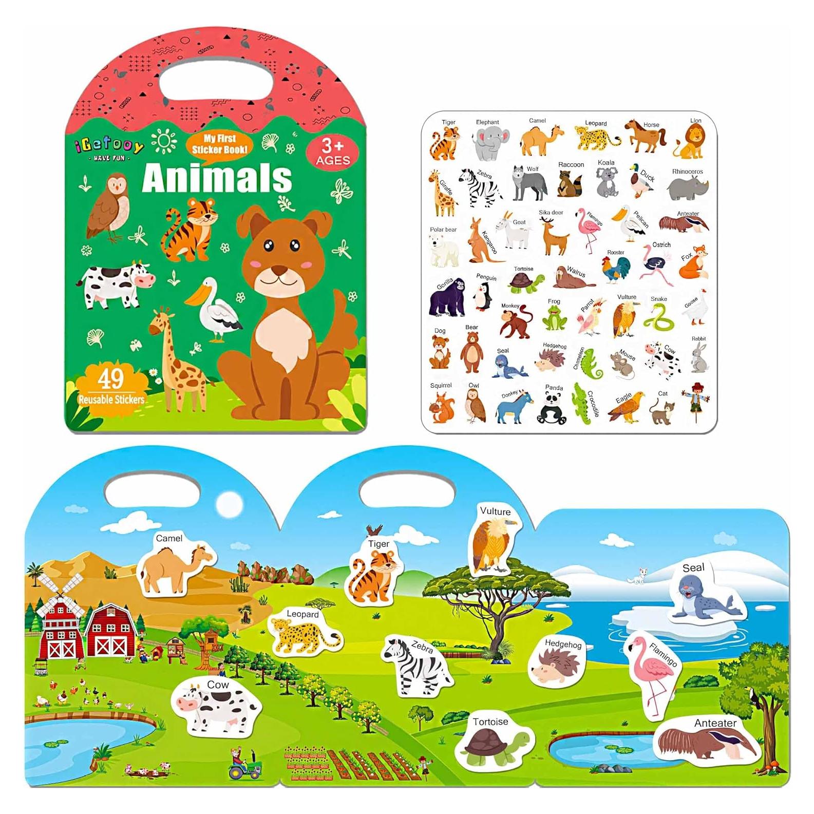 Libro de Pegatinas Reutilizables iGetooy para Niños 1-6 Años