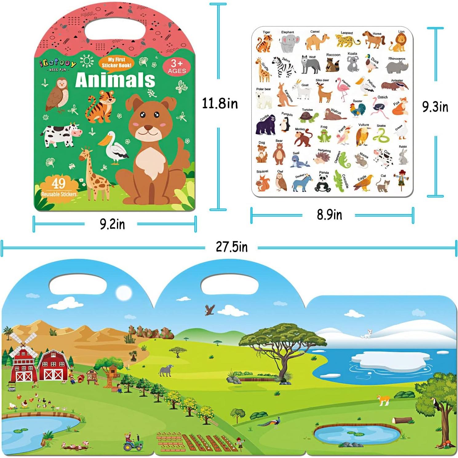 Libro de Pegatinas Reutilizables iGetooy para Niños 1-6 Años