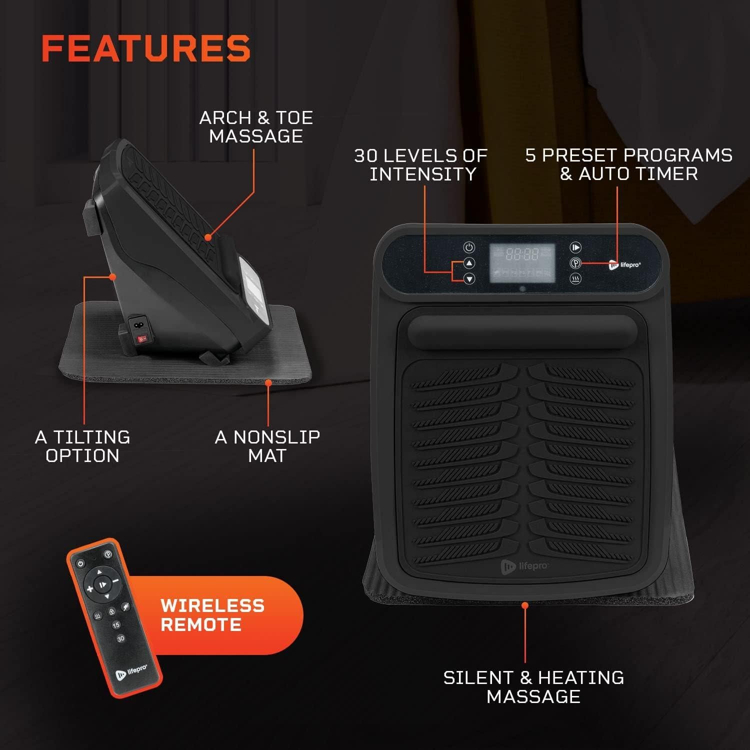 Masajeador de pies LifePro VibraCare con calor y 30 niveles