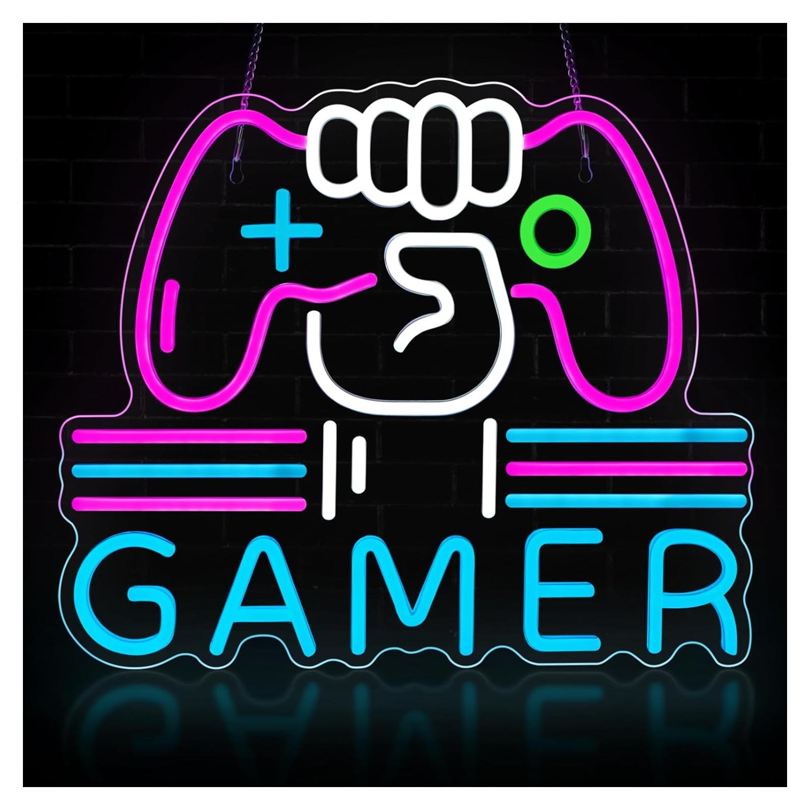 Luz de Neón LED Gamer ReyeeInc 39.1x32 cm Regulable USB